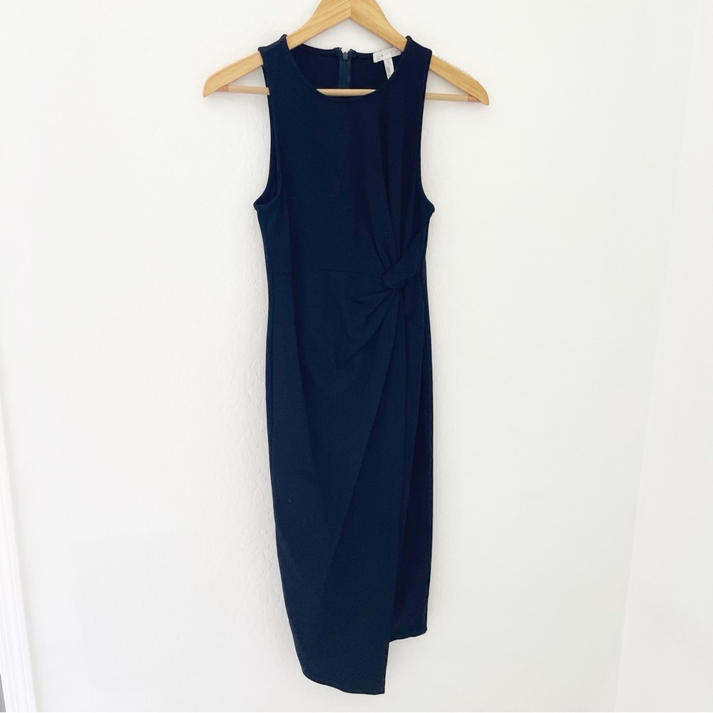 Leith black midi knotted dress size small